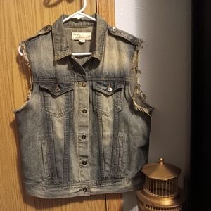Denim Vest with Fringe